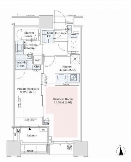 ドゥ・トゥール 45階 間取り図