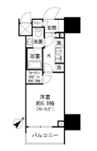 パークリュクス白金高輪 6階 間取り図