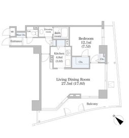 日本橋箱崎シティハイツ 1303 間取り図