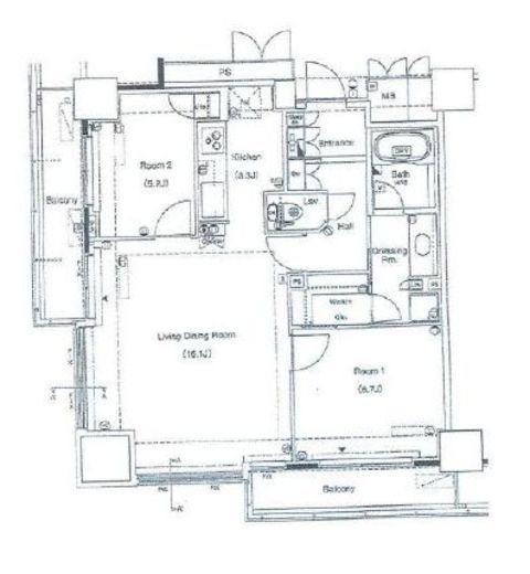 品川タワーフェイス 23階 間取り図