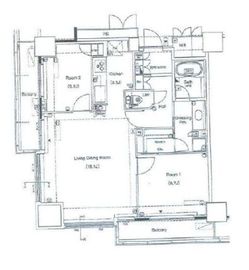 品川タワーフェイス 23階 間取り図