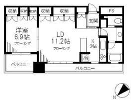 カテリーナ三田タワースイート ウエストアーク 18階 間取り図