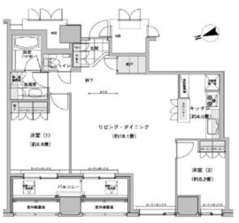 ウエストパークタワー池袋 2703 間取り図