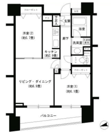 パークキューブ浅草田原町 1503 間取り図