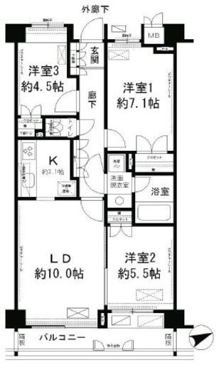 パークレジデンス戸越公園 308 間取り図