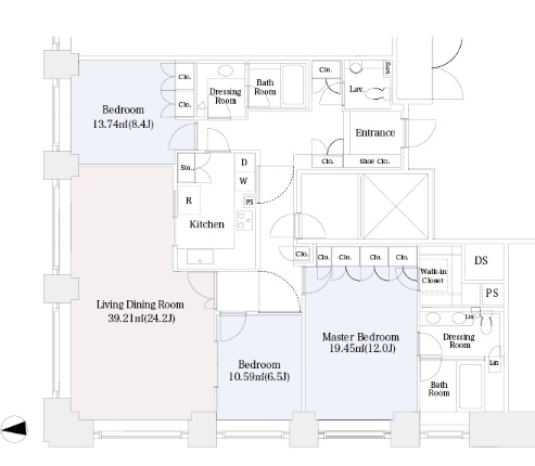 ロイヤルシーズン南麻布 3401 間取り図