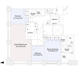 ロイヤルシーズン南麻布 3401 間取り図