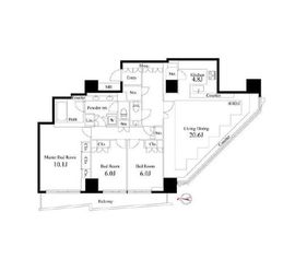 シティタワー四谷 20階 間取り図