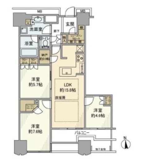 富久クロスコンフォートタワー(Tomihisa Cross)  13階 間取り図