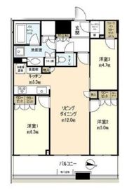 勝どきザ・タワー 12階 間取り図