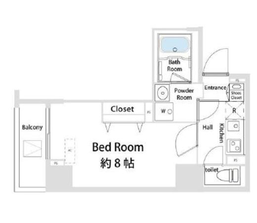 ラフィール八丁堀 7F1 間取り図