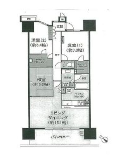 東京フロントコート 16階 間取り図