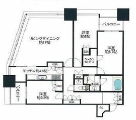 青山パークタワー 13階 間取り図