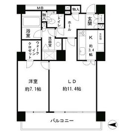 リバーポイントタワー 1509 間取り図