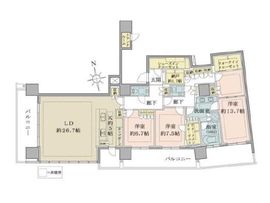 ブリリアタワー池袋 49階 間取り図