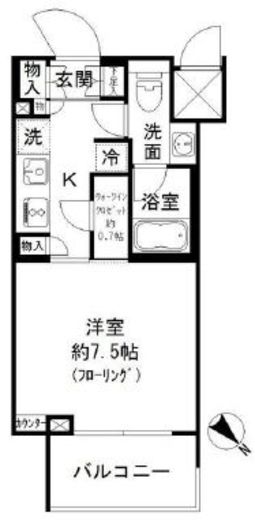 パークリュクス白金高輪 9階 間取り図