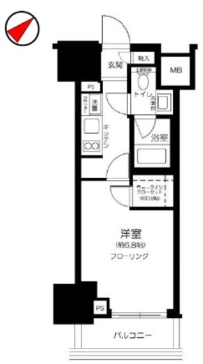 パークリュクス白金高輪 12階 間取り図