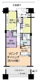 プライヴブルー東京 7階 間取り図
