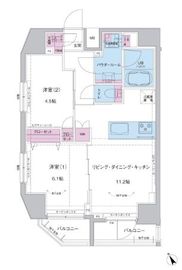 ジェノヴィア麻布十番グリーンヴェール 12階 間取り図