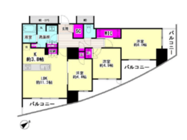 ステーションツインタワーズ糀谷フロントイースト 16階 間取り図