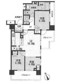 ウェリス六本木 10階 間取り図