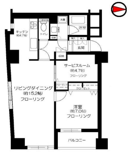 高輪グランドパームス 2階 間取り図