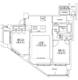 カスタリア麻布十番 501 間取り図