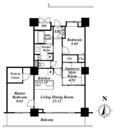 ロイヤルパークスタワー南千住 3306 間取り図