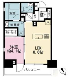 インプレストコア浅草橋 8階 間取り図