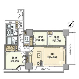 パークタワー豊洲 11階 間取り図