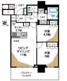 ブリリア有明シティタワー 14階 間取り図