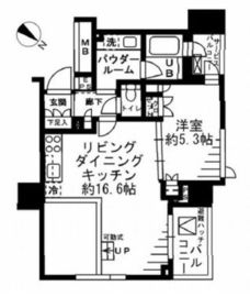 レジディア勝どき 302 間取り図