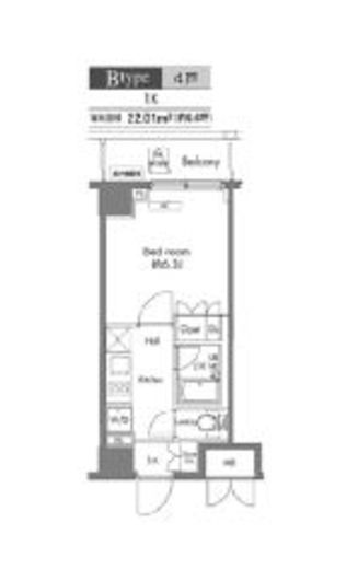 プラウドフラット早稲田 202 間取り図