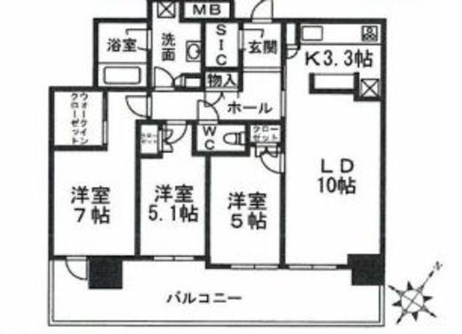 スカイズタワー＆ガーデン 31階 間取り図