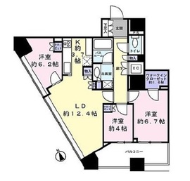 勝どきザ・タワー 12階 間取り図