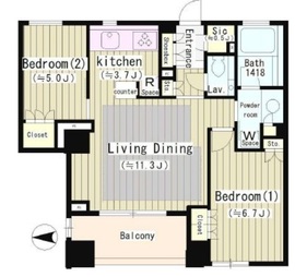 プラウド駒場 6階 間取り図