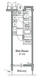 レジディア文京本駒込 202 間取り図