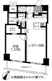 レジディア日本橋人形町2 1102 間取り図