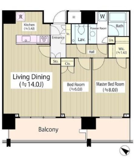 THE ROPPONGI TOKYO CLUB RESIDENCE 22階 間取り図