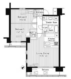 プライムアーバン東中野コート (PRIME URBAN 東中野 COURT) 109 間取り図