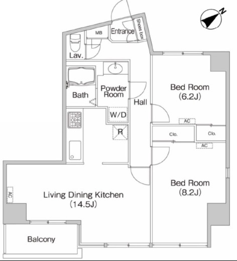 芝二丁目ハウス 502 間取り図