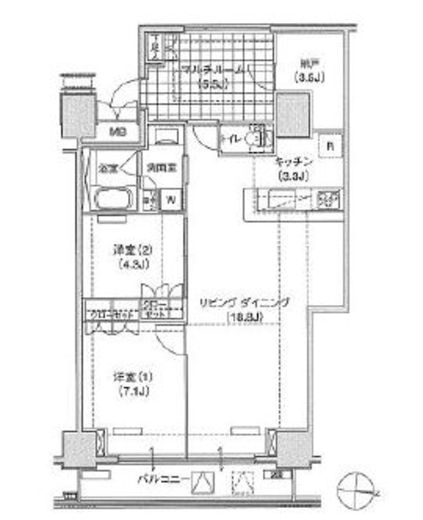 ブリリアイスト東雲キャナルコート 525 間取り図