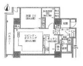 シティコート目黒 4-609 間取り図