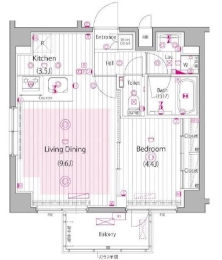 ガーラ・ヒルズ不動前 4階 間取り図