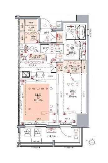 デュアレス千代田三崎町 6階 間取り図
