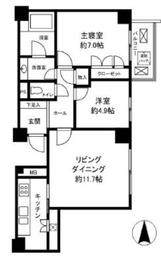 南青山パークマンション 6階 間取り図