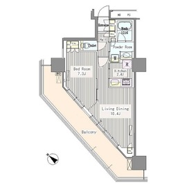 ユニゾンタワー 1101 間取り図