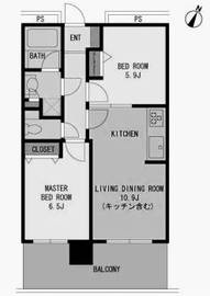 プラザタワー勝どき 1306 間取り図