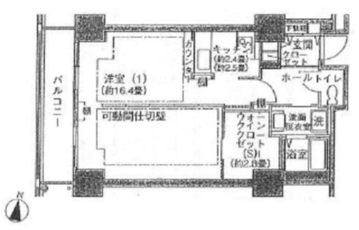 シティコート目黒 4-608 間取り図