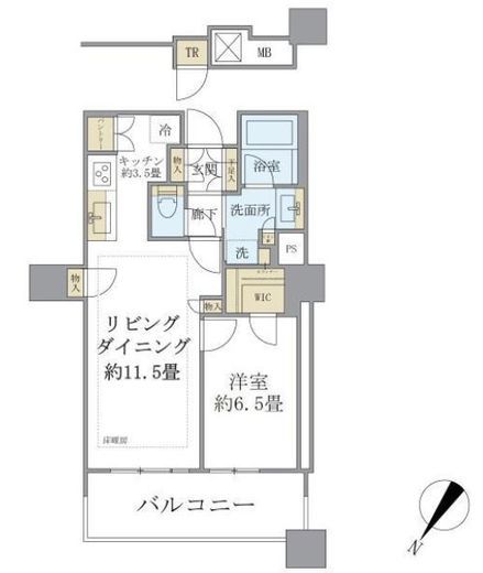 ブリリア有明スカイタワー 7階 間取り図